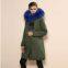 Promtion military cotton shell faux fur coat woman for winter
