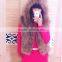 SJ129-01 Natural Raccoon Fur Vests Lady Fashion Knitting European Sleeveless Jackets With Fur Hood