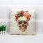 2015 Cool Colorful Skull Linen Household Sofa Pillow Pillows Cover Cushion Cover