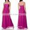 Wholesale New Design Long Evening Dress Women's Berry Silk Beaded Illusion Evening Wedding Gown