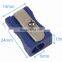 Coloured Aluminum Single Hole Pencil Sharpener in Metallic Blue