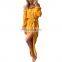 Sexy Yellow Fashion Latest Design Off The Shoulder Long Sleeve Women Maxi Dress