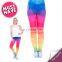Triangles rainbow tights muscle gym sexy custom pattern wholesale fashion slim running workout fancy printed leggings for woman