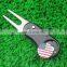 USA Flag Soft Enamel Metal Golf Ball Marker with Antique Brass Golf Divot Tool