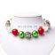 Christmas Girl necklace + headband 2pcs Set Candy Color Kids bubble beads Necklace Set Gift