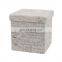 Customized Factory Wholesale Living Room Furniture Fabric Linen Folding Ottoman Stool with Storage