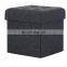 high quality modern fabric soft round velvet living leather stool folding bed sofa bench storage ottoman design