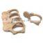 Safty Natural Beech Wooden Teething Ring Hippopotamus Animal Baby Wooden Teether Wholesale