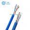 Blue outdoor 1000ft 305m 300m 24awg 24 awg solid copper cabel network wire reel lan cat 5e utp cable