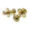 Brass round head button stud screw back leather screw