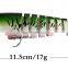 Amazon sell 3D uv hot printing  Multi section fish 5 colors plastic hard fishing lure 8 Jointed Saltwater Swimbait fishing