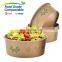 Disposable clear lid decorative paper bowl salad with lid