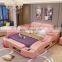 Modern White Bedroom Furniture Leather Bed with Speaker USB Charger Massage Smart Sofa Bed