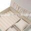 Custom Large Capacity Cosmetics Box Portable White Color PU Leather Jewelry Storage Box