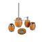 Bamboo series 5pcs bathroom decoration sets with toilet brush dispenser