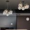 HUAYI Modern Art Nordic Lighting Creative Studio Hanging Lamp E27 Chrome Silver Glass Chandelier
