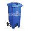 Free Printing Garbage Bin Outdoor 120L Foot Pedal Trash Can Wheelie Plastic Dustbin