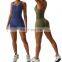 Wholesale Custom Logo Women Seamless Tummy Control One Piece Sports Jumpsuit Workout Gym Yoga Wear Butt Lift Dance Body Suit Set