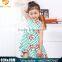 2016 Hot Sale Summer Children Girl Wearing Kids Clothing Green Strap Veil Dress Pure Cotton Breathable Printed Breathable Dress