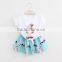 2016 korean style latest design kids wear dress set baby girl shirt and skirt set