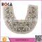 BOKA Fashion necktrim with acryl diamond beads embroidery for women's garment