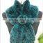 Fashion dyed 100% knitted real rex rabbit fur scarf for women