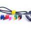 Colorful adjustable hook and loop wire cable tie with label tag