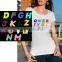 Colorful Custom Tshirt Design Hotfix Rhinestone Alphabet Motif