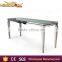 Glass Saquare Banquet Table for Wedding , Wholesale Stainless Steel Dining Table