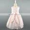 pink satin embroidered mesh adorable girls dresses good quality kids bridesmaid dress beautiful flower girl dress for 2-16yrs