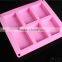 High Quality DIY Pink Square Shape Silicone Soap Mould Chocolate Mould Baking Tools