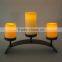 wedding table decorative plastic real led candle with wrought iron holder