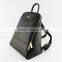 Stylish style custom wholesale high quality ladies leisure black leather backpack