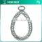 5MM U Clear Cystal Rhinestone 3MM Crystal Tassel Rhodium Metal Belt Buckle