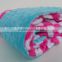 Personalized Hot Pink Chevron With Blue Dots Minky Baby Minky Blanket