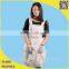 Apron Cooking Kitchen Front Pocket Adult Cotton Women Pink and White