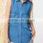 new arrival fashion women sleeveless denim jean shirt JXF123