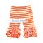 Wholesale 2016 triple ruffle pants new children bella ruffle pant Halloween orange black color icing baby leggings