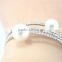 Adjustable Open Cuff Bracelet 3 Rolls Claw Diamond Chain Bracelet White Pearl in End For Women Elegant 2016New Intrend style