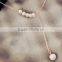 Korean Style Latest Design Beads Necklace Silver Gold Five Tiny Pearl Beads Single Big Pearl Pendant Tassel Chain Necklaces