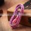 Colorful 1M /2m/3m Fabric Nylon Braided Micro USB Cable for Samsung moblile phone