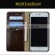 superior quality hands free wallet design leather case for iphone 7/7 plus comfortable hand feeling leather flip cover