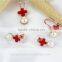 Fashion cross pearl jewelry set golden color 8mm button pearl elegant pearl set design