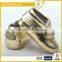 gold shoes fashion Bright PU leather baby leather shoes