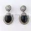 Winter style black plastic stone earring