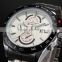 CURREN Date Display White Dial Silver Stainless Steel Band Clock Sport Quartz Military Men Wristwatches