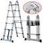 New 3.8M 12.5ft Multi-Purpose Aluminum Folding Telescopic A Frame Shape Ladder