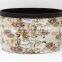 Plastic Leather Medium Semi Round Trash Can Wastebin 9L