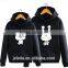 Boys member cute cartoon images printed korean style lovers fleece hoodies black white red hoodie plus size