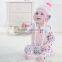 European Style Baby Girls Knitted Stripped Hats Pink , Girls Hats With Ties